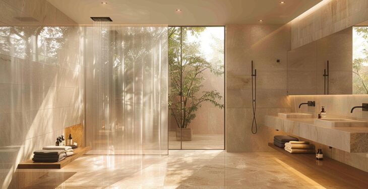 Optez pour la transparence : Intégrer un rideau de douche transparent à l’harmonie de votre maison