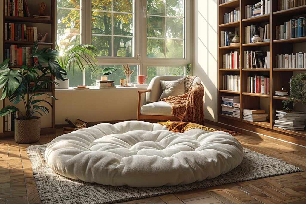 Coussins ronds : idéaux pour un coin lecture confortable