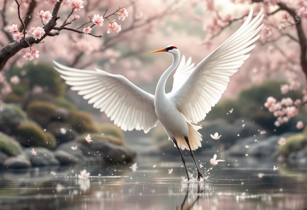 Grue au japon : l’oiseau dansant du bonheur