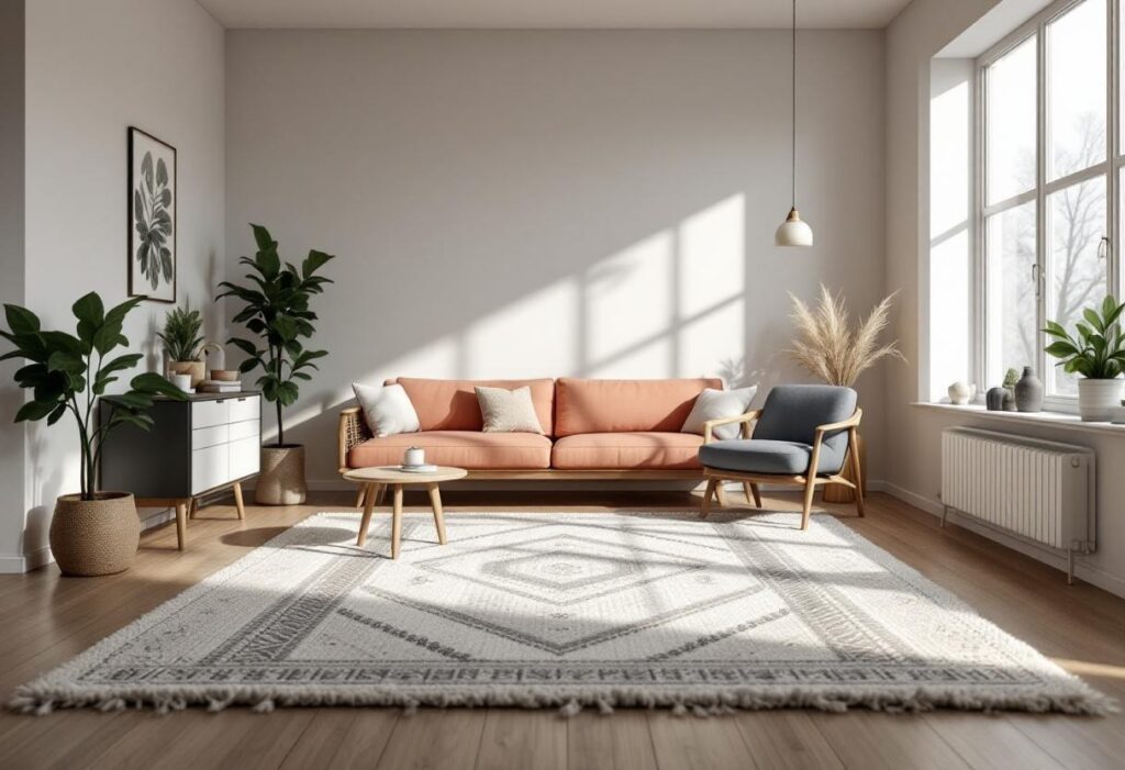 Plongez dans l&rsquo;atmosphère nordique : les tapis scandinaves comme pièce centrale