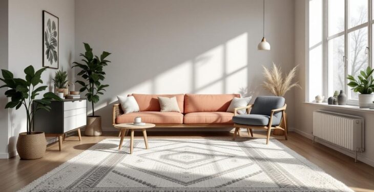 Plongez dans l&rsquo;atmosphère nordique : les tapis scandinaves comme pièce centrale