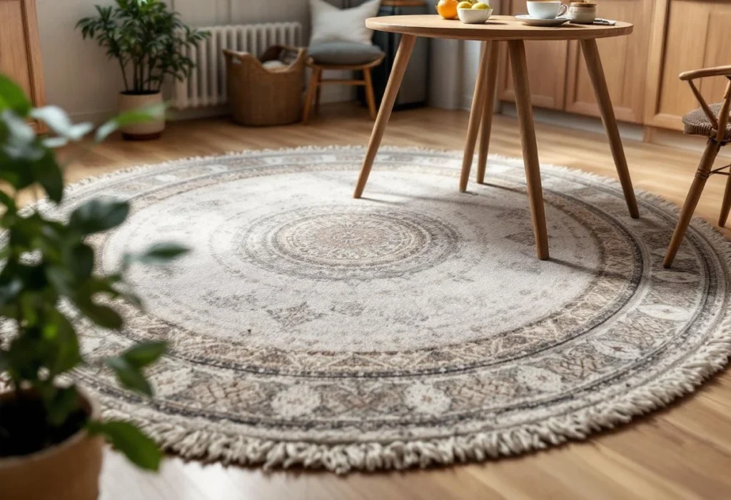 Tapis rond cuisine : astuces pour un sol stylé et facile à nettoyer