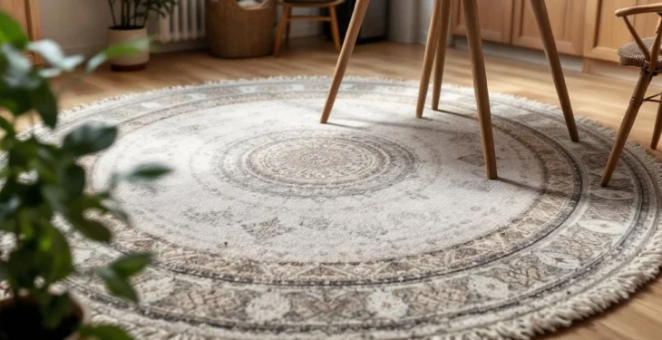 Tapis rond cuisine : astuces pour un sol stylé et facile à nettoyer