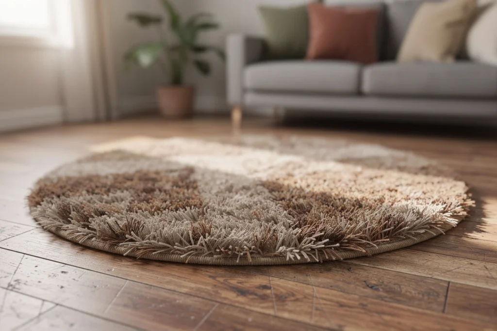 Jouer avec les formes : pourquoi choisir un tapis shaggy rond ?