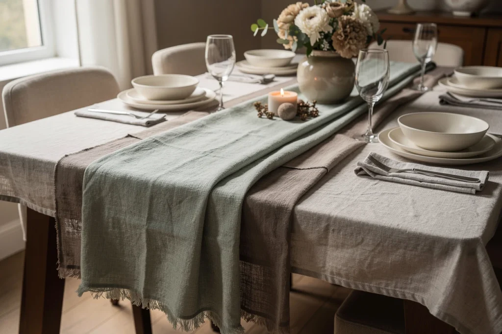 Mix and match : jouer avec plusieurs chemins de table pour transformer votre décoration de table