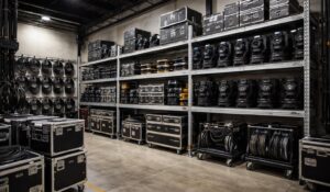 Rangement matériel scénique pour tournées avec solutions professionnelles modulables