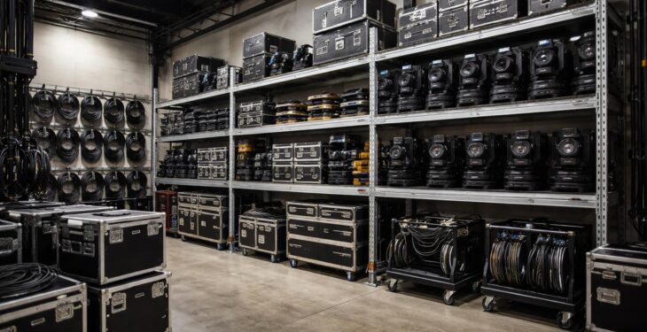 Rangement matériel scénique pour tournées avec solutions professionnelles modulables