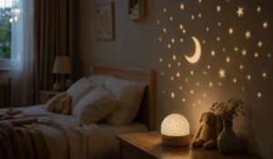 Veilleuse avec projection au mur : transformer la chambre en univers apaisant