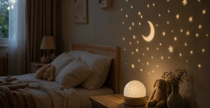Veilleuse avec projection au mur : transformer la chambre en univers apaisant