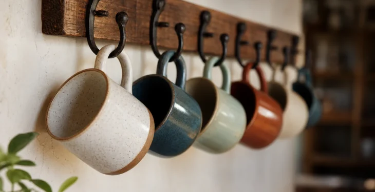 Accrochez vos mugs au mur : la tendance crochets qui libère vos étagères