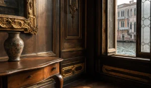 Quand le bois sombre et la dorure racontent Venise sur vos murs