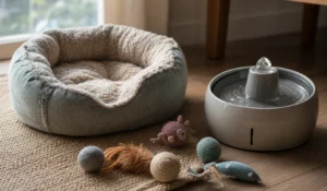 Découvrir les accessoires pour chat indispensables : paniers, fontaines et jouets