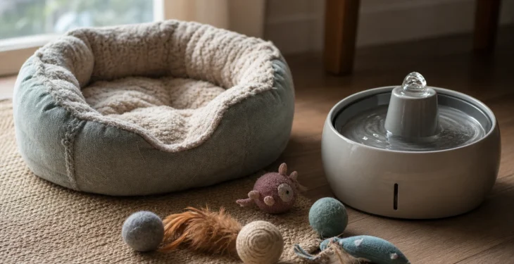 Découvrir les accessoires pour chat indispensables : paniers, fontaines et jouets